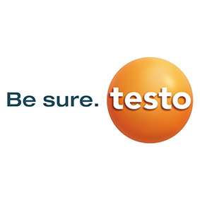 The Testo-Logo with Slogan Das Testo-Logo mit dem Testo-Slogan. Ein orangener Ball mit Testo-Schriftzug.
