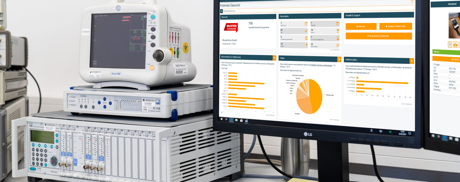 Creating test equipment with the test equipment management system PRIMAS online