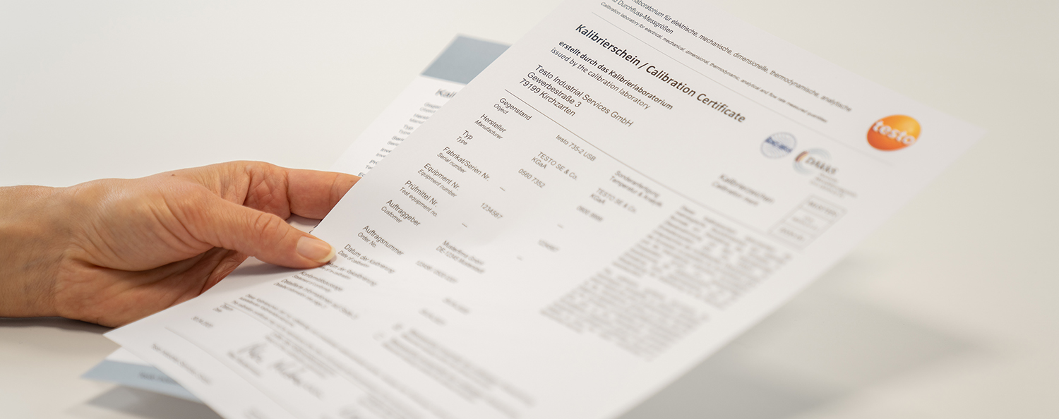 Certificates Testo Industrial Services