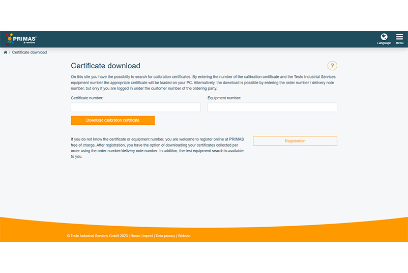 Screenshot overview certificate download second step