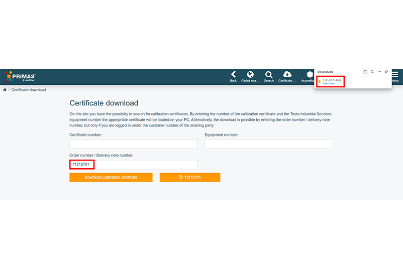 Screenshot overview certificate download fourth step