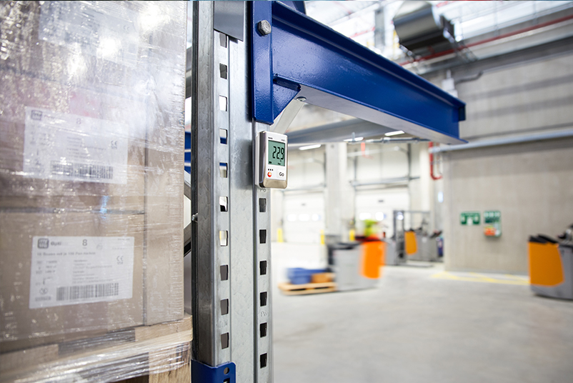 The monitoring system monitors temperature and humidity in a logistics center